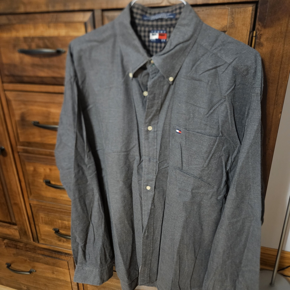 Tommy Hilfiger Men's Charcoal Button Down Shirt
